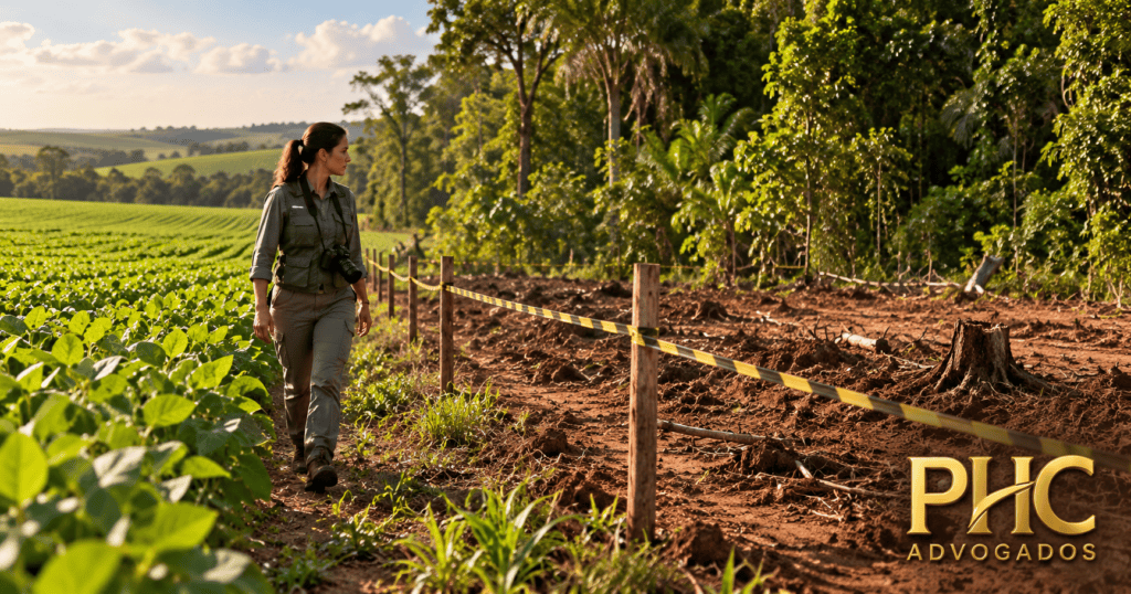 Fiscal ambiental diante de área rural embargada junto à lavoura
