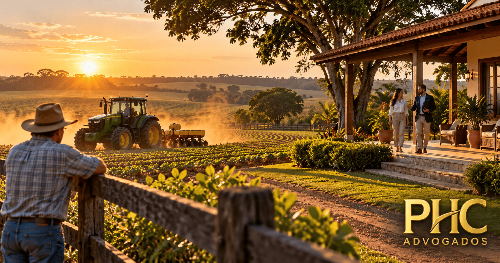 Compradores visitando fazenda arrendada em plena produção